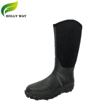 High Black Neoprene Rubber Boots with special outsole